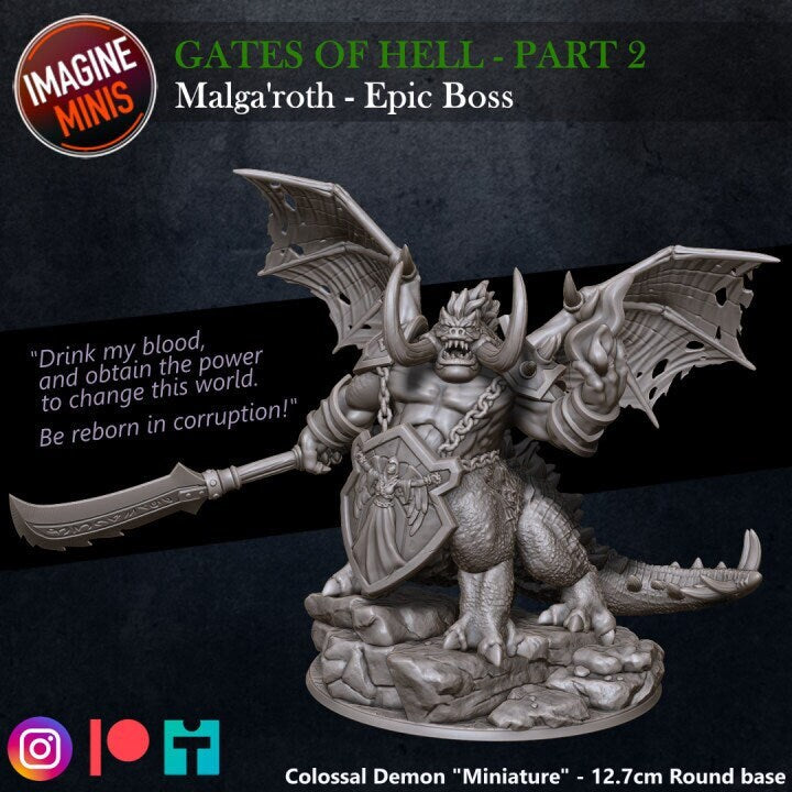 Malga'roth - Demon Lord - Unpainted Miniature