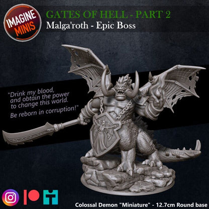 Malga'roth - Demon Lord - Unpainted Miniature