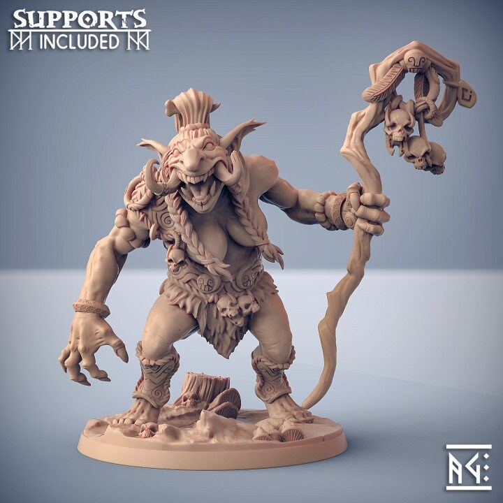 Troll Hag - Pose C - Svartwood Troll Set - Unpainted Miniature