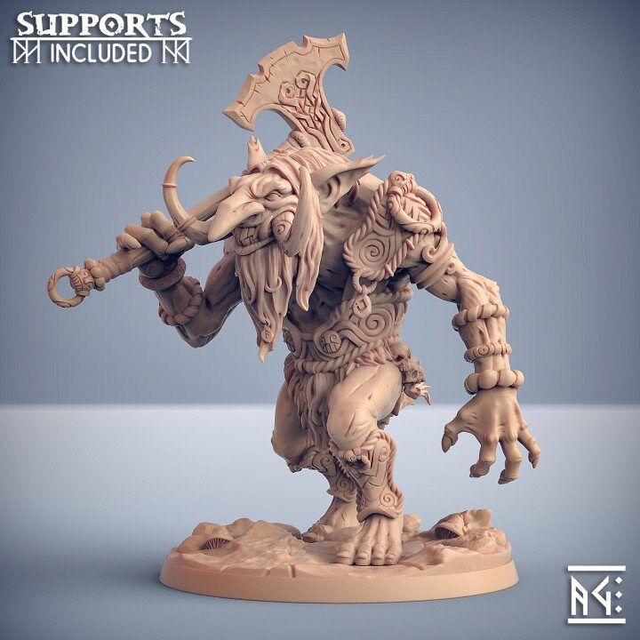 Troll Hunter - Pose A - Svartwood Troll Set - Unpainted Miniature