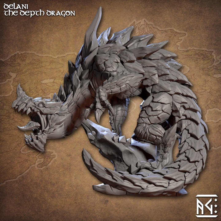 Delani the Depth Dragon - Unpainted Miniature