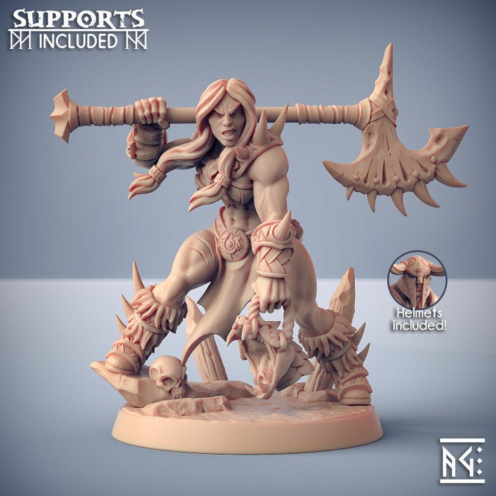 Brunilde Snakeslayer - Dragonpeak Barbarian - Unpainted Miniature