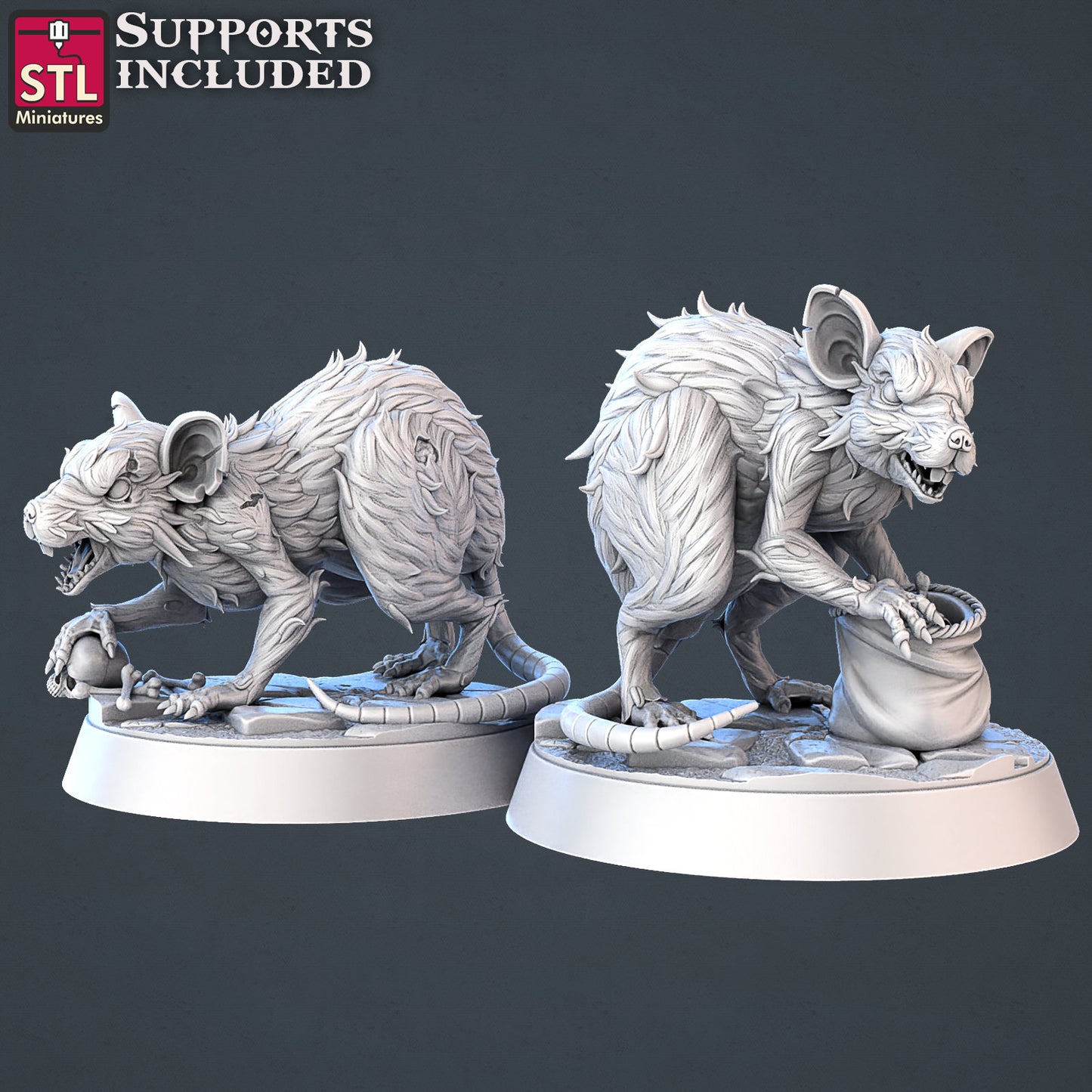 Giant Rats - Unpainted Miniature