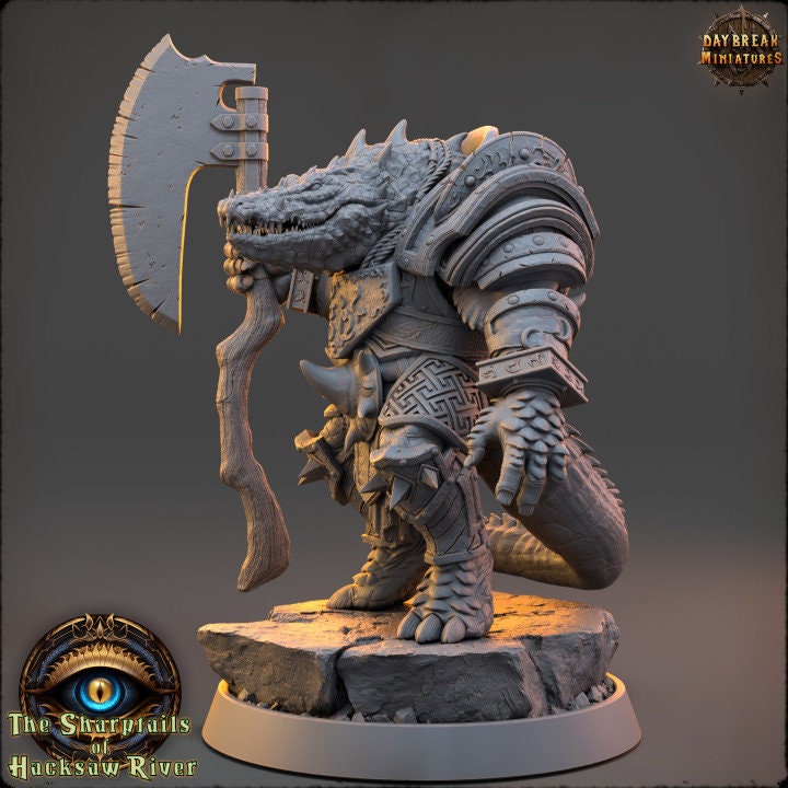 Arnolf Boneblade - Crocodile Man - Unpainted Miniature