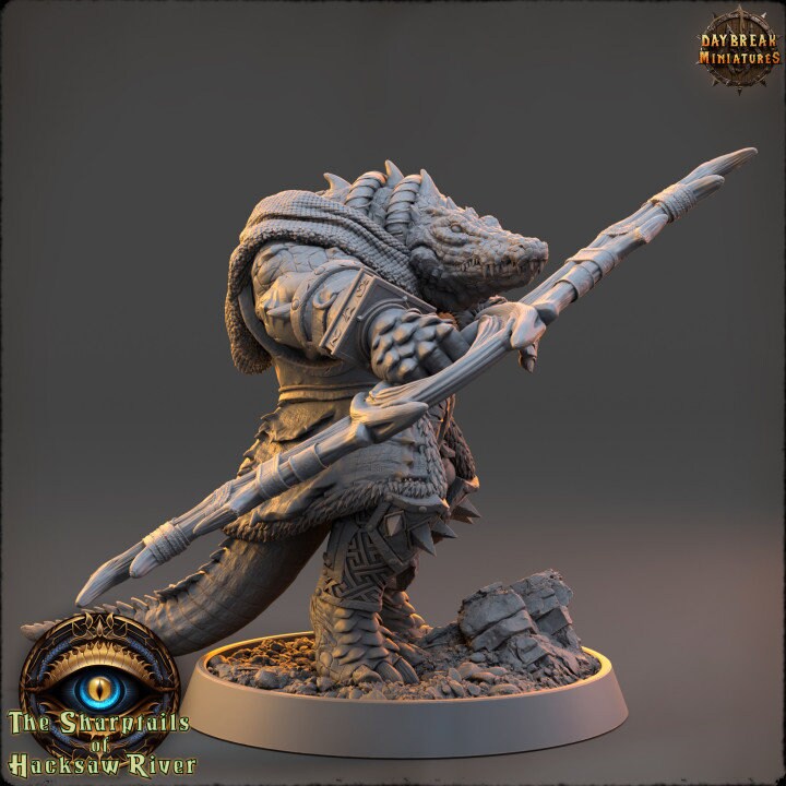 Tungsten Pointmour - Crocodile Man - Unpainted Miniature