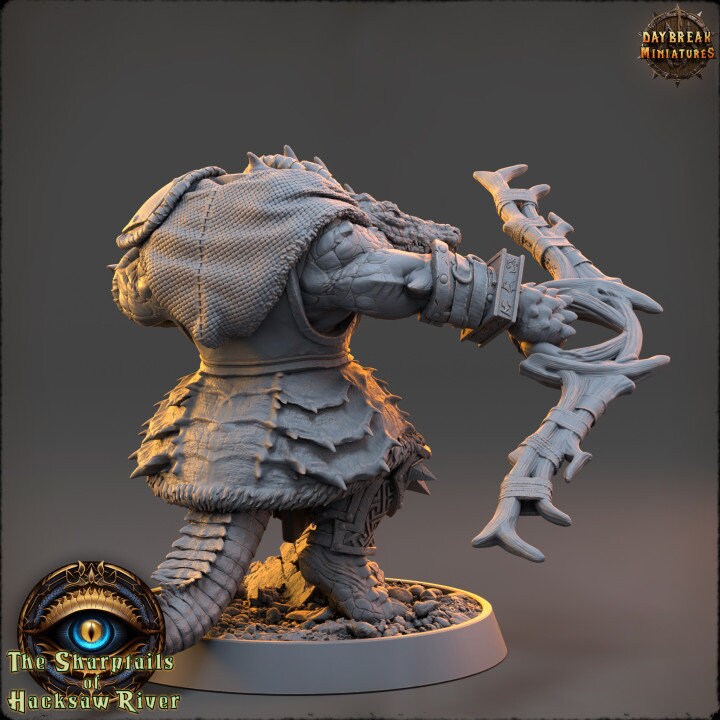 Tungsten Pointmour - Crocodile Man - Unpainted Miniature