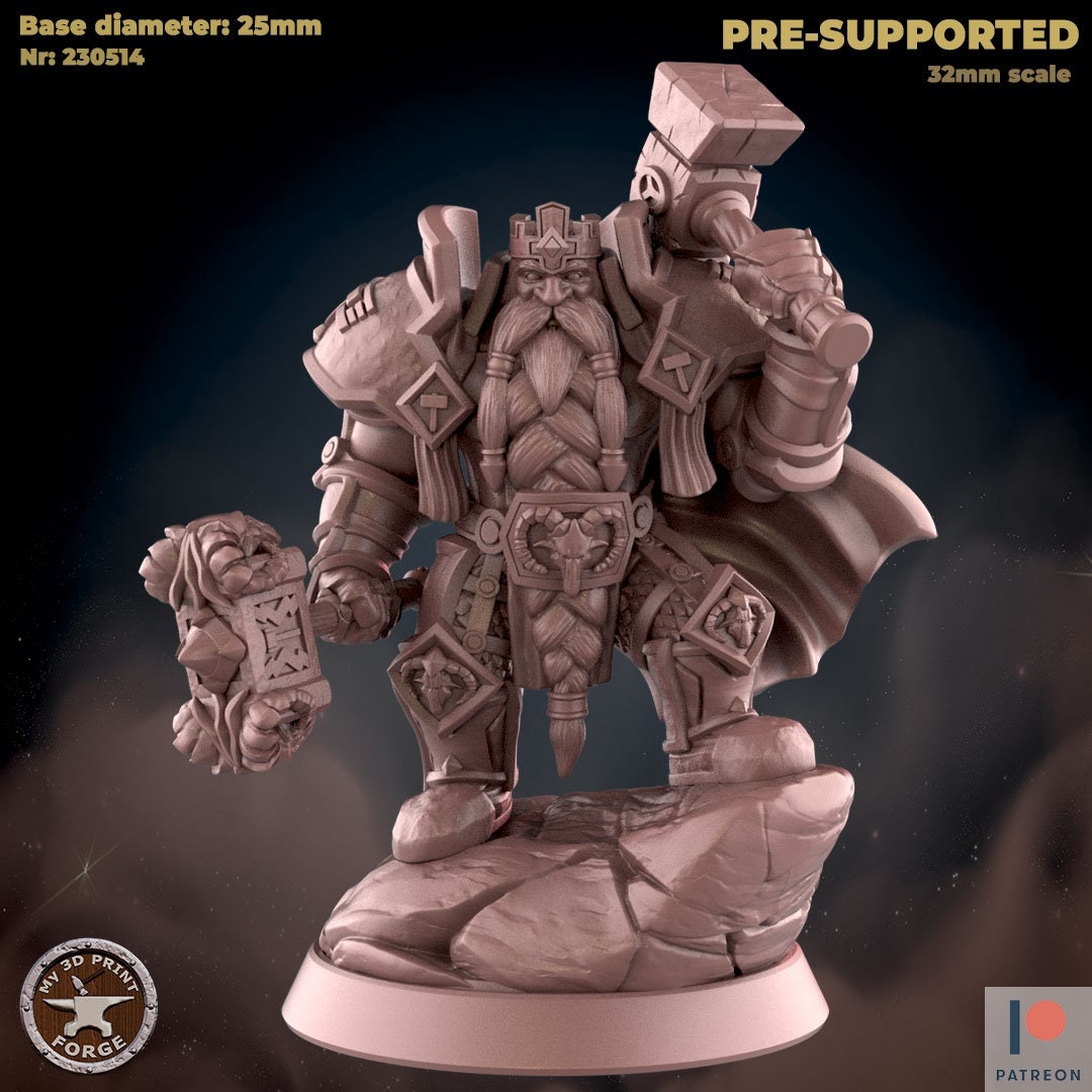 Dwarf Leader - Rock - Unpainted Miniature