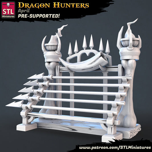 Dragon Hunter Weapon Rack - Unpainted Miniature