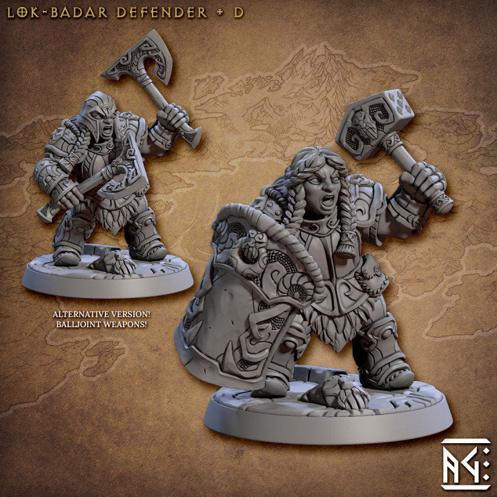 Lok'Badar Defender - Pose D - Unpainted Miniature