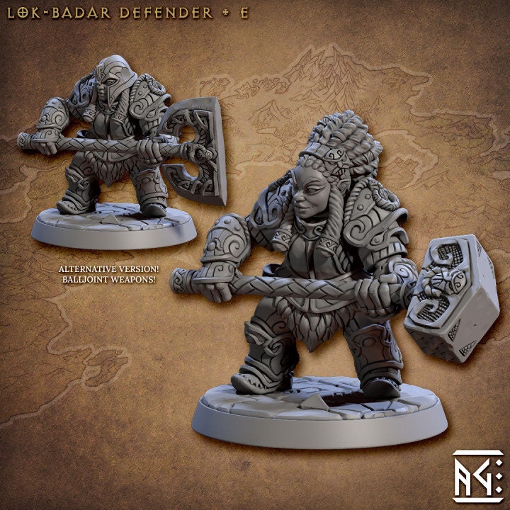 Lok'Badar Defender - Pose E - Unpainted Miniature