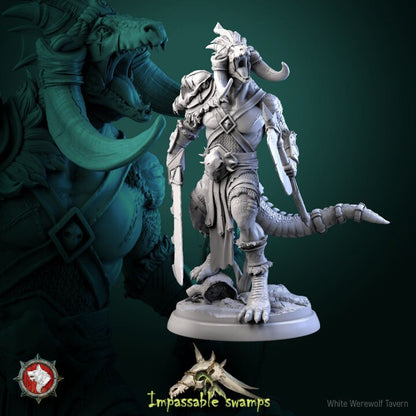 Lizardfolk Warlord - Unpainted Miniatures