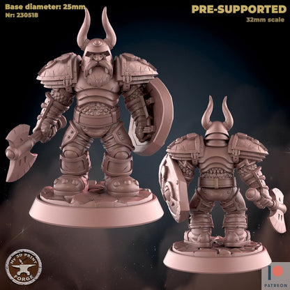 Male Dwarf Guard - 2 Poses - Unpainted Miniature