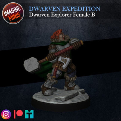 Dwarven Expedition - Female B - Unpainted Miniature