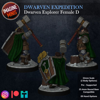 Dwarven Expedition - Female D - Unpainted Miniature