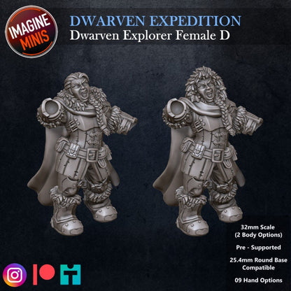 Dwarven Expedition - Female D - Unpainted Miniature