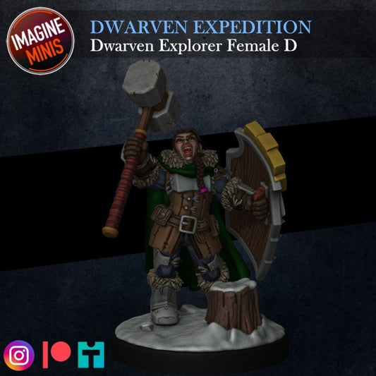 Dwarven Expedition - Female D - Unpainted Miniature