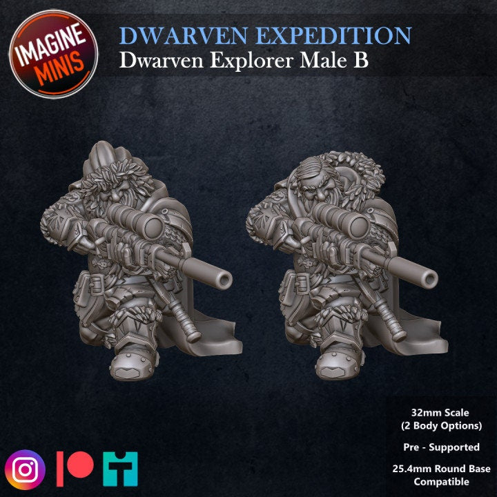 Dwarven Expedition - Male B - Unpainted Miniature