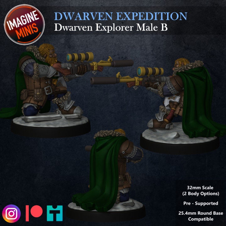 Dwarven Expedition - Male B - Unpainted Miniature