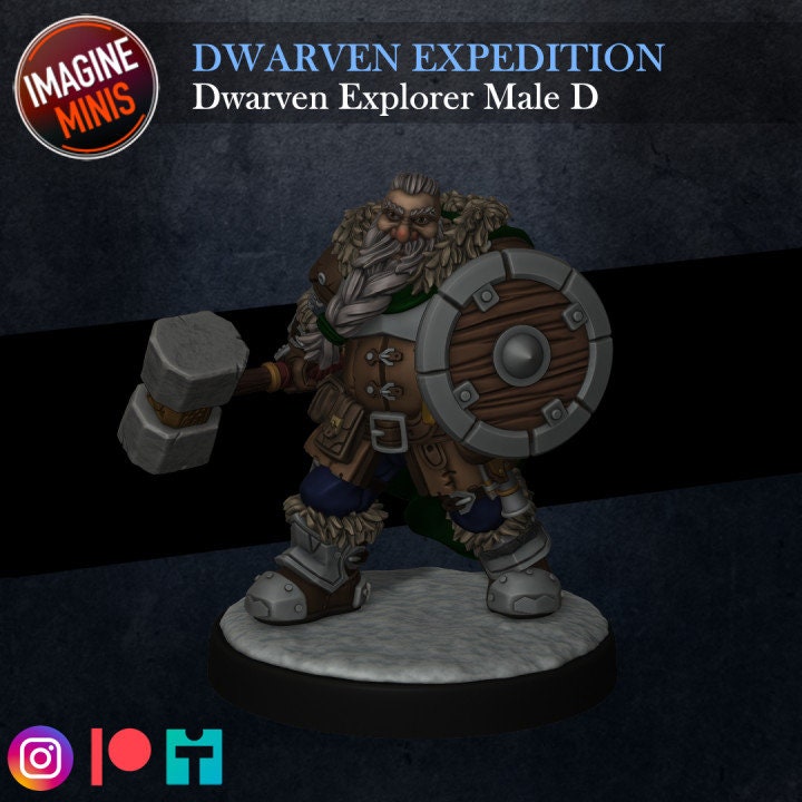 Dwarven Expedition - Male D - Unpainted Miniature