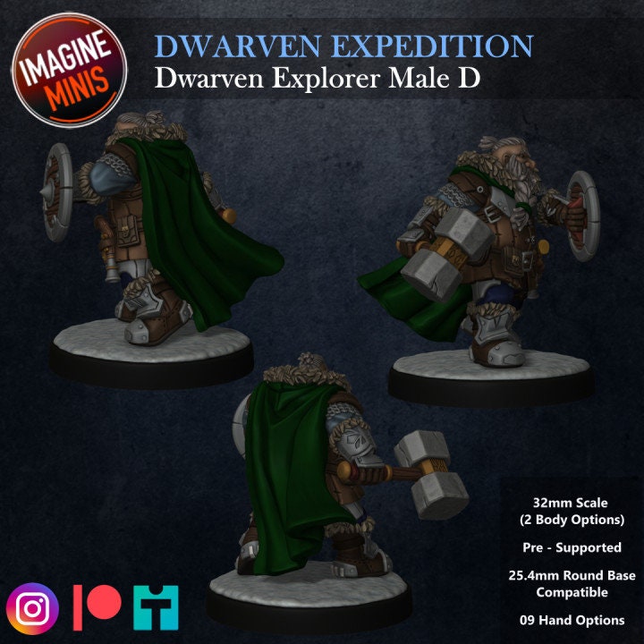 Dwarven Expedition - Male D - Unpainted Miniature