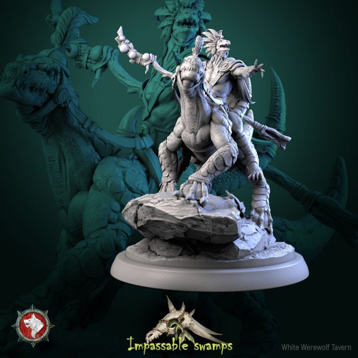 Lizardfolk Sorcerer - 2 Poses - Unpainted Miniature