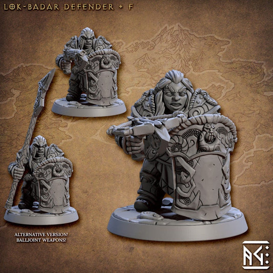 Lok'Badar Defender - Pose F - Unpainted Miniature