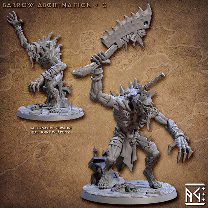 Barrow Abomination - Pose C - Horrors of Rodburg Barrows - Unpainted Miniature