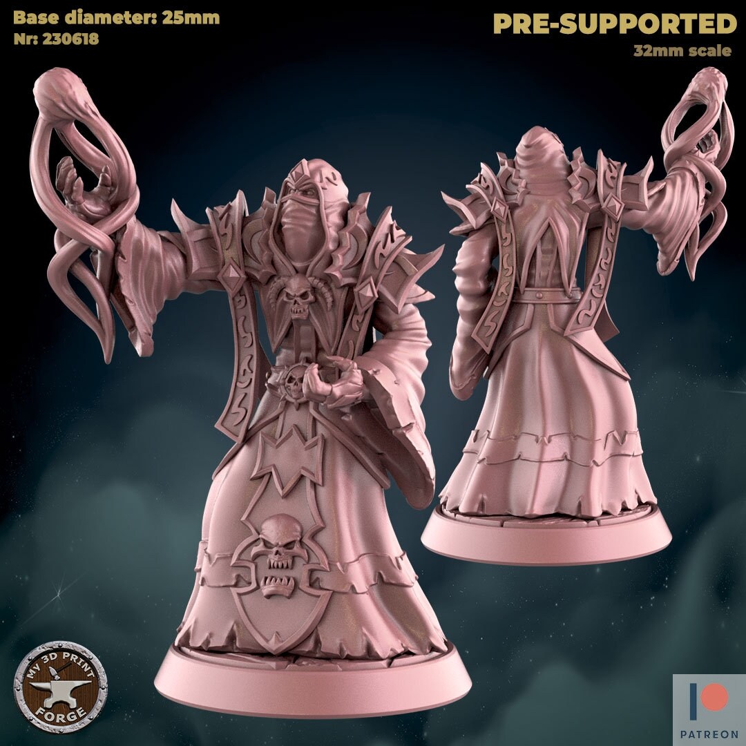 Undead Acolyte - 3 Poses - Unpainted Miniature