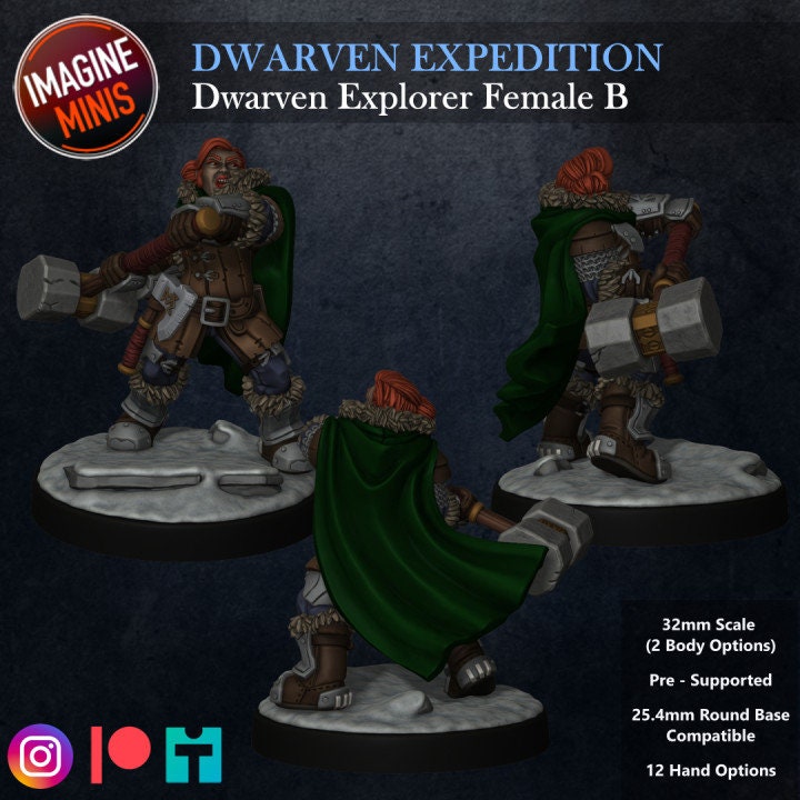 Dwarven Expedition - Female B - Unpainted Miniature