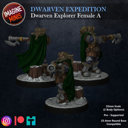 Dwarven Expedition - Female A - Unpainted Miniature