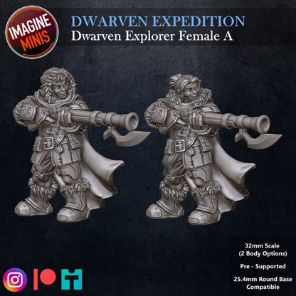 Dwarven Expedition - Female A - Unpainted Miniature