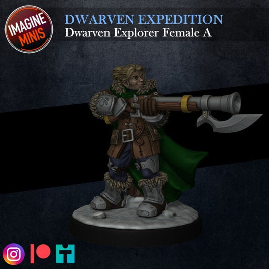 Dwarven Expedition - Female A - Unpainted Miniature