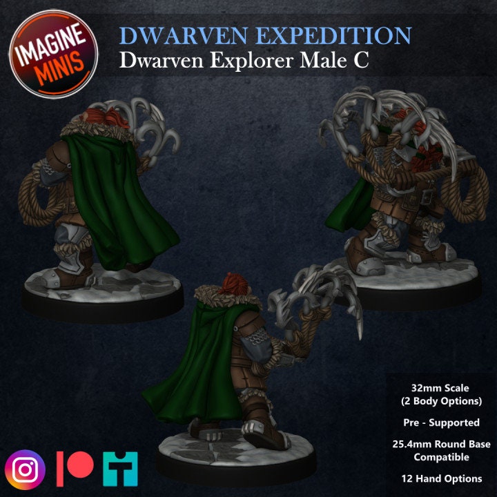 Dwarven Expedition - Female C - Unpainted Miniature