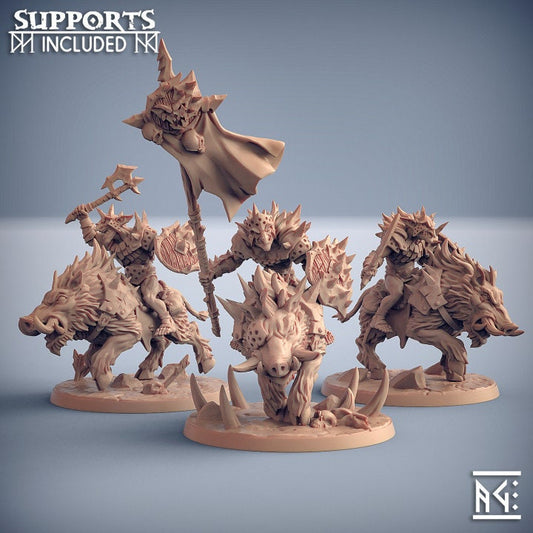 Razorbeast Riders - Blackrazor Hobgoblins - Unpainted Miniature