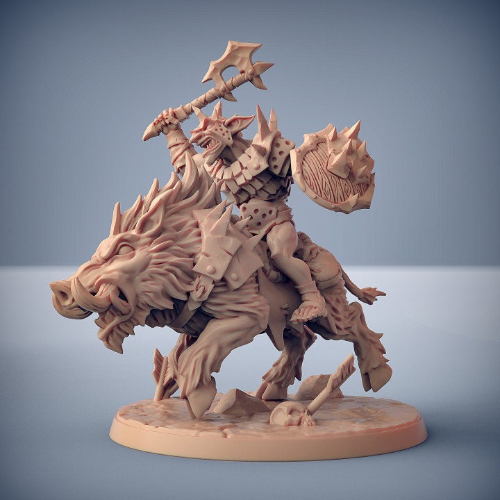 Razorbeast Riders - Blackrazor Hobgoblins - Unpainted Miniature