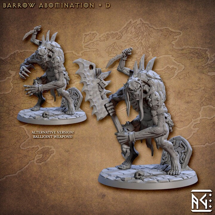 Barrow Abomination - Pose D - Horrors of Rodburg Barrows - Unpainted Miniature