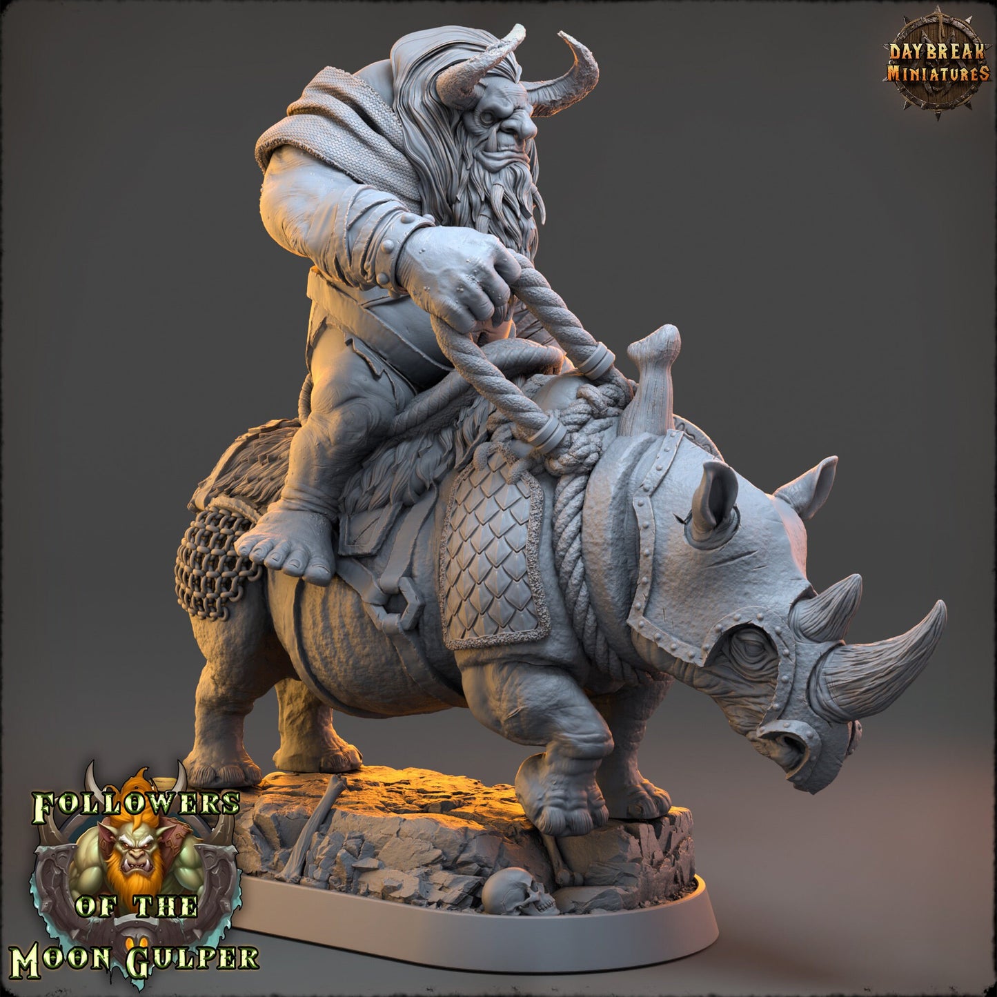 Qaggercaz on Rhino - Followers of the Moon Gulper - Unpainted Miniature