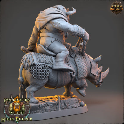 Qaggercaz on Rhino - Followers of the Moon Gulper - Unpainted Miniature