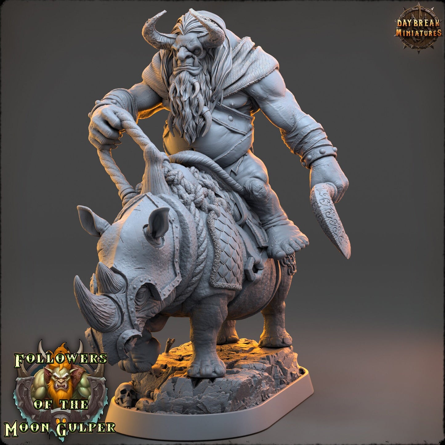 Qaggercaz on Rhino - Followers of the Moon Gulper - Unpainted Miniature