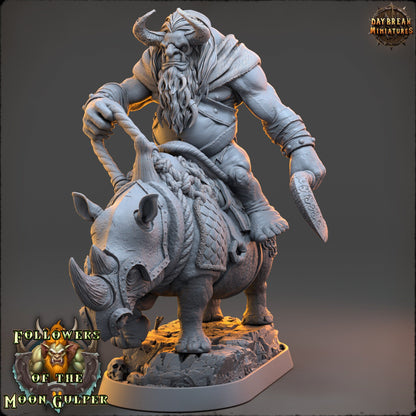 Qaggercaz on Rhino - Followers of the Moon Gulper - Unpainted Miniature