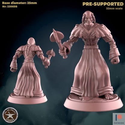 Male Undead Priest - 2 Poses - Unpainted Miniature