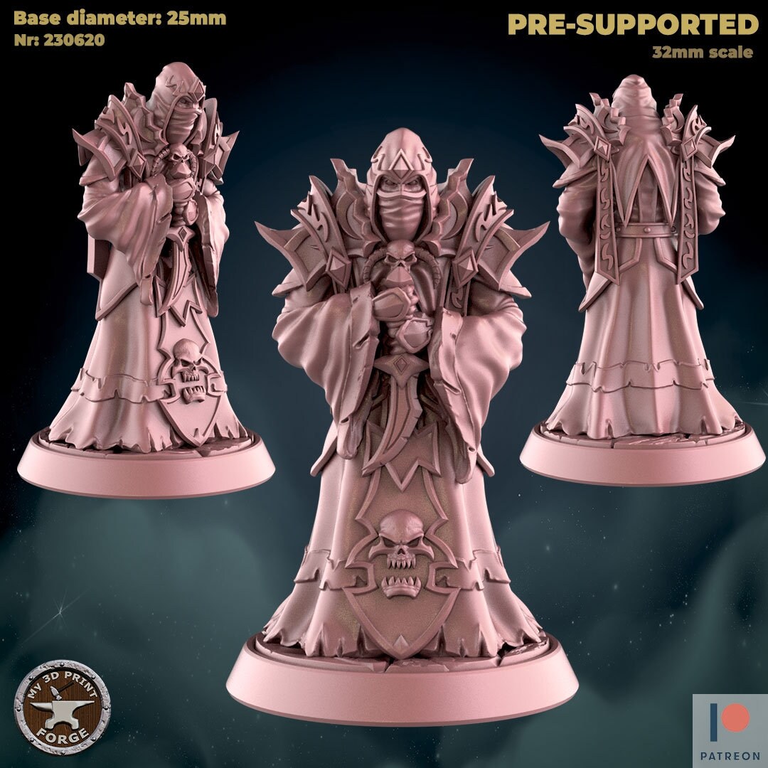 Undead Acolyte - 3 Poses - Unpainted Miniature