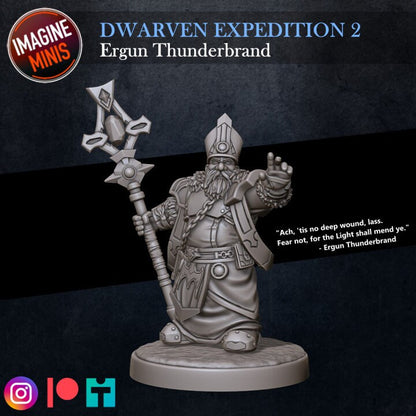 Ergun Thunderbrand - Dwarf Cleric - Unpainted Miniature