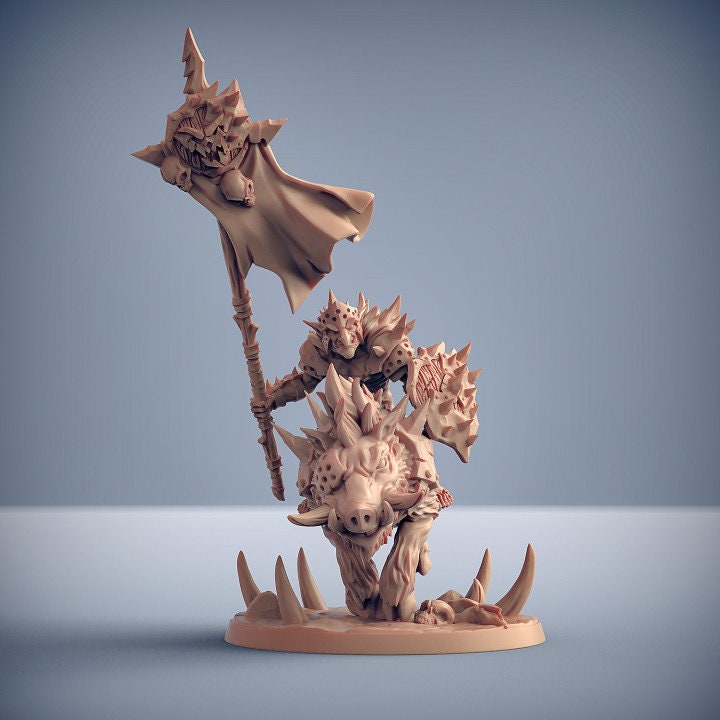 Razorbeast Riders - Blackrazor Hobgoblins - Unpainted Miniature