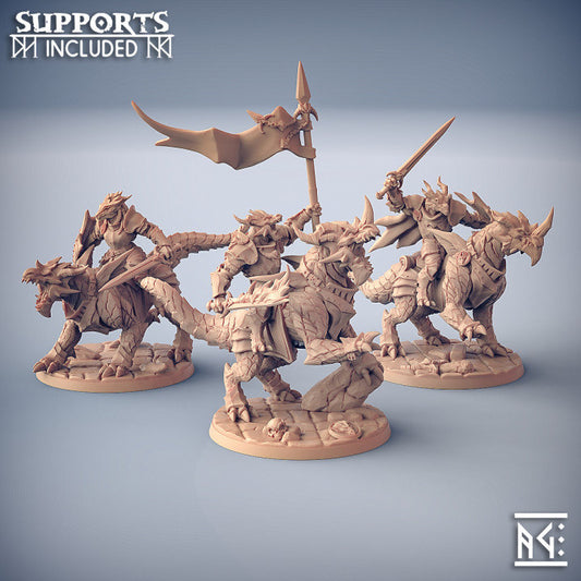 Dragonling Knights - The Dragonguard Set - Unpainted Miniature