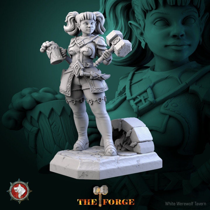 Galwyn Briskfeast - Female Dwarf - Unpainted Miniature