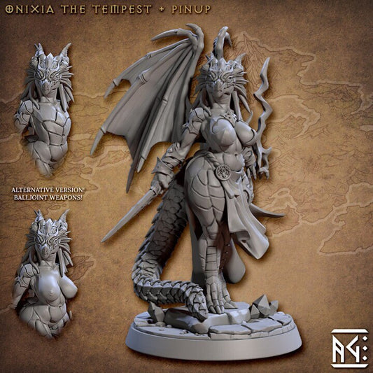 Onixia the Tempest - Pinup - Unpainted Miniature