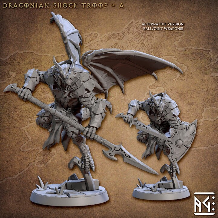 Draconian Scourge Troop - Pose A - Unpainted Miniature