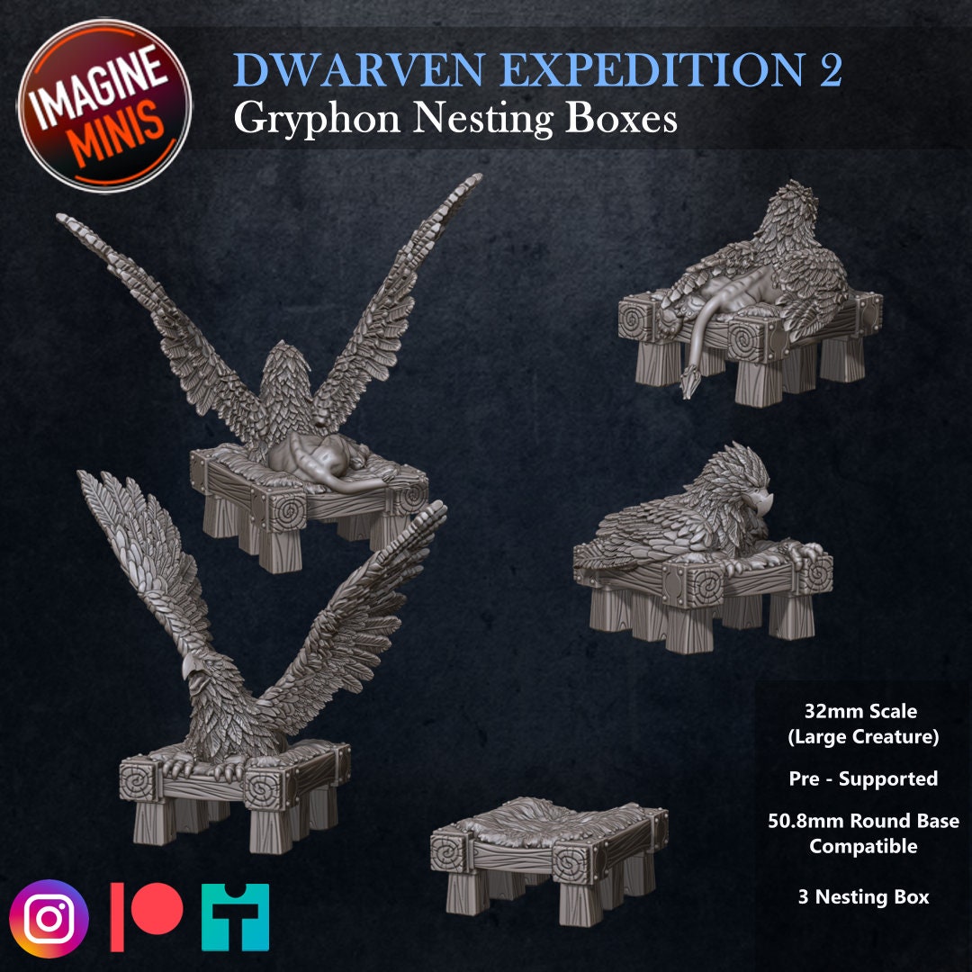 Nesting Gryphons - Unpainted Miniature