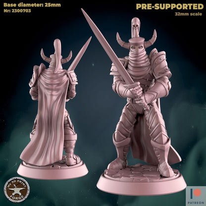 Undead Horseman - 2 Poses - Unpainted Miniature